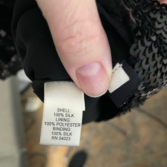 Banana Republic Factory Black Sequin Shift Dress size 10 - Picture 9 of 12